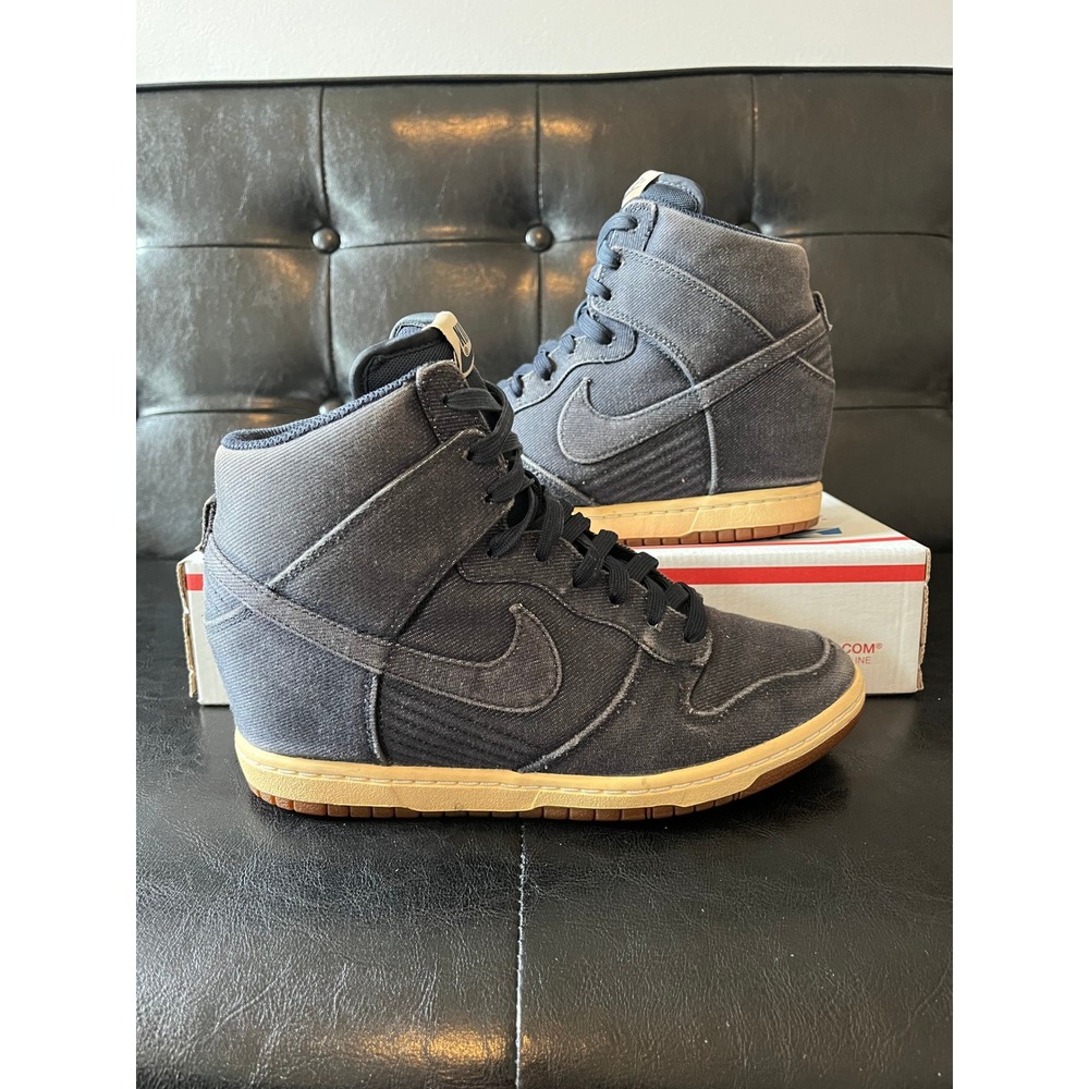 Nike‎ Dunk Sky Hi Denim Wedge  Gum Sole
